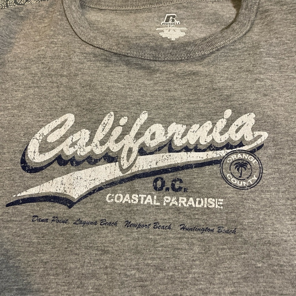 California OC Orange County logo gray Russell t-shirt size Medium